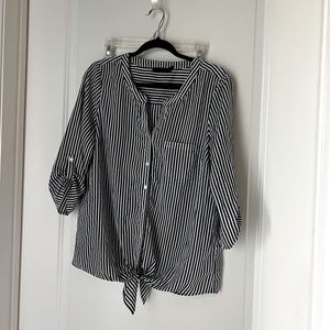 The Limited navy & white striped blouse L